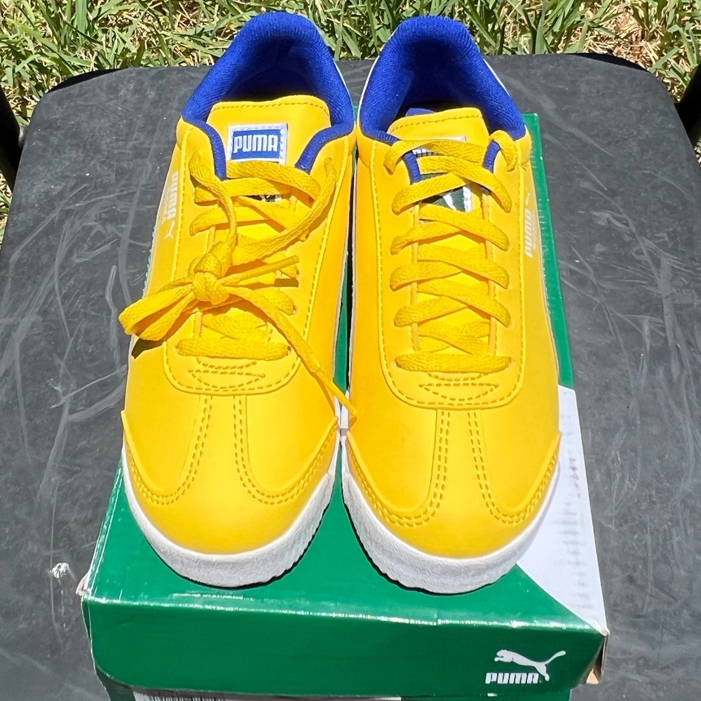Puma Roma Basic PS,  “Brazil” Yellow/Green/Blue 361594 49 kids 1C
